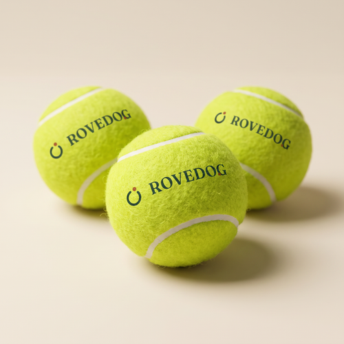 Three Rovedog Pro-Balls with the Rovedog logo printed on the felt